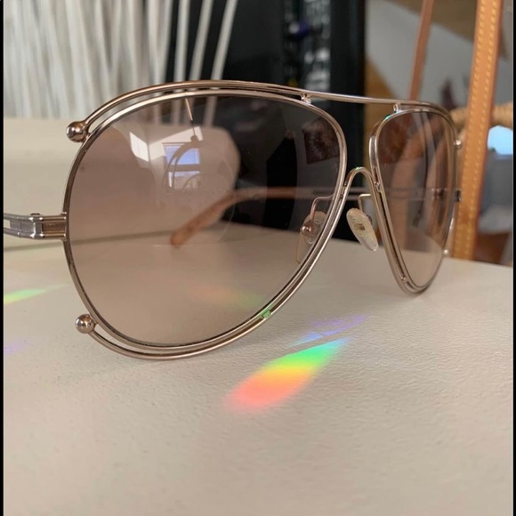 Chloe Isadora Aviator in Rose Gold & Peach aviator sunglasses - Picture 1 of 7